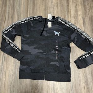 Victoria’s Secret PINK mermaid bling camo zip up hoodie NWT size Medium